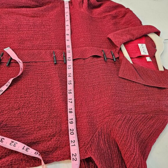 Habitat Clothes To Live In Tunic Top Size Large Red Textured Detail Button Boho - Picture 10 of 11